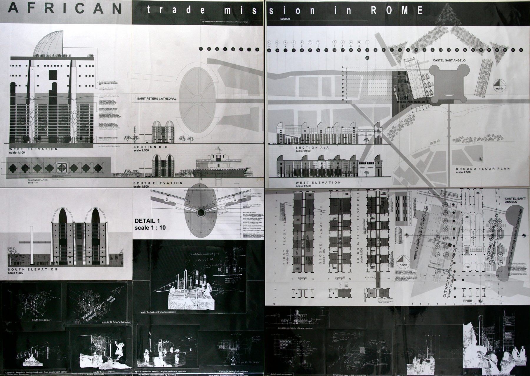 African Trade Mission — full presentation drawing, four A1 sheets